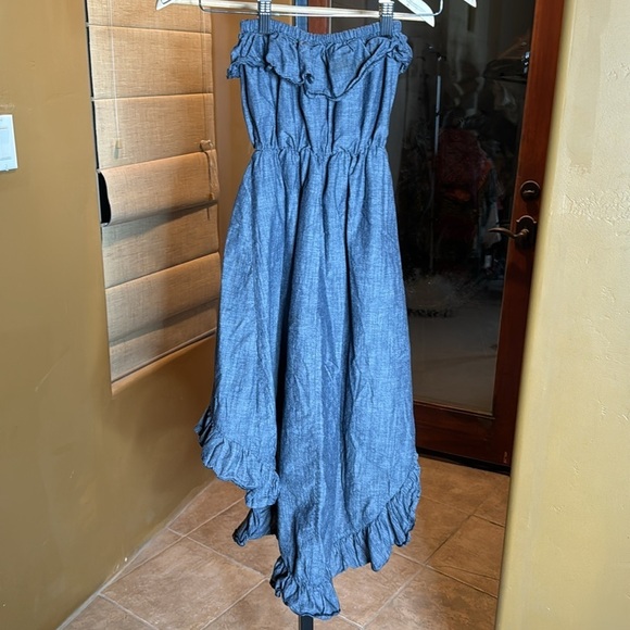 NEW LOOK STRAPLESS DENIM DRESS Size Medium - Picture 6 of 6